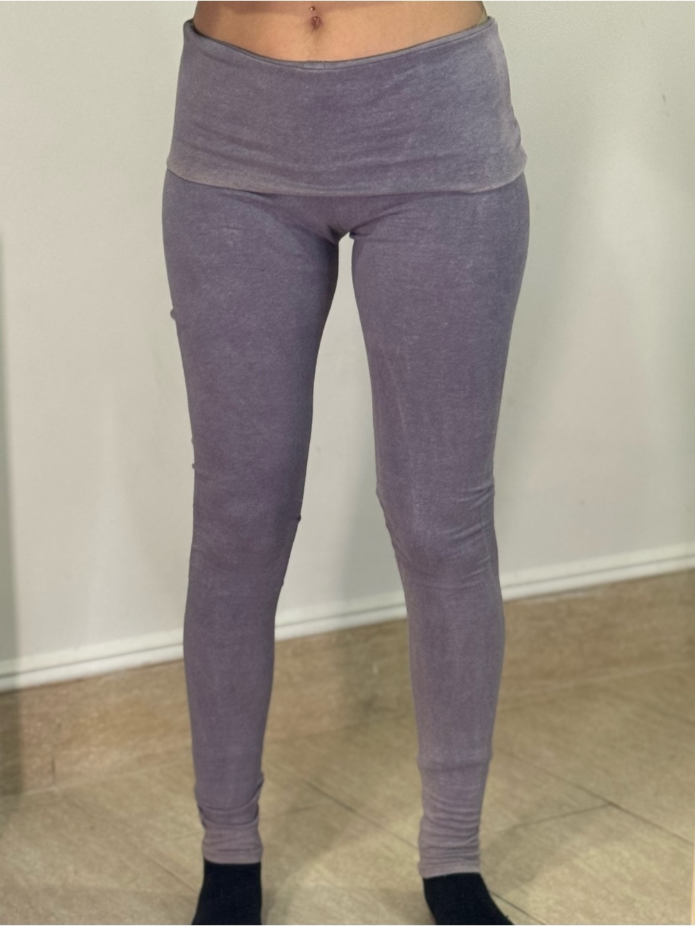 High-Waist Stretch Leggings in Dusty Lavender Organic Hemp